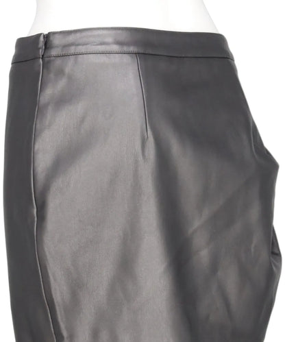 SYNTHETIC LEATHER DRAPE SKIRT