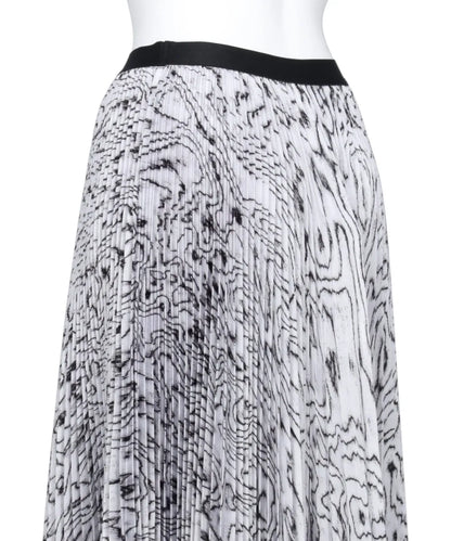 MOIRE SATIN ASYMMETRY PLEATED SKIRT