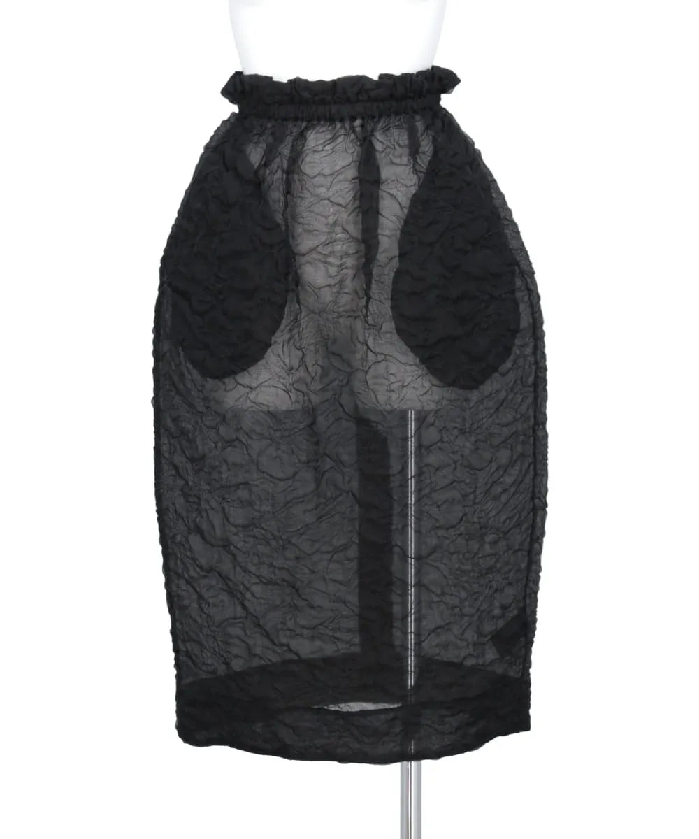 ELASTICATED GATHERED RUFFLE WAIST TULIP SKIRT