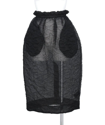 ELASTICATED GATHERED RUFFLE WAIST TULIP SKIRT