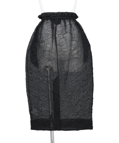 ELASTICATED GATHERED RUFFLE WAIST TULIP SKIRT