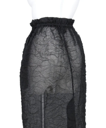 ELASTICATED GATHERED RUFFLE WAIST TULIP SKIRT