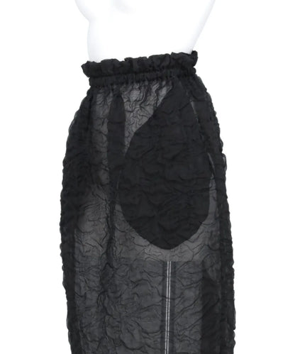 ELASTICATED GATHERED RUFFLE WAIST TULIP SKIRT