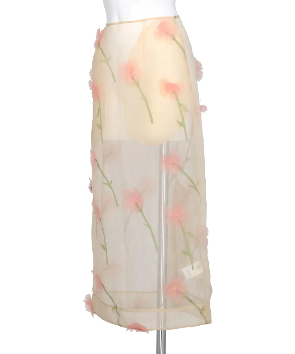 SHEER ORGANZA PENCIL SKIRT