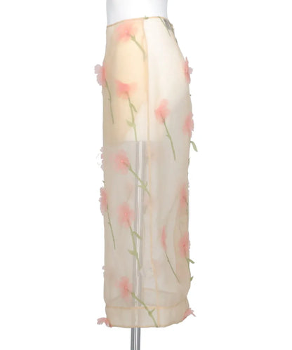 SHEER ORGANZA PENCIL SKIRT