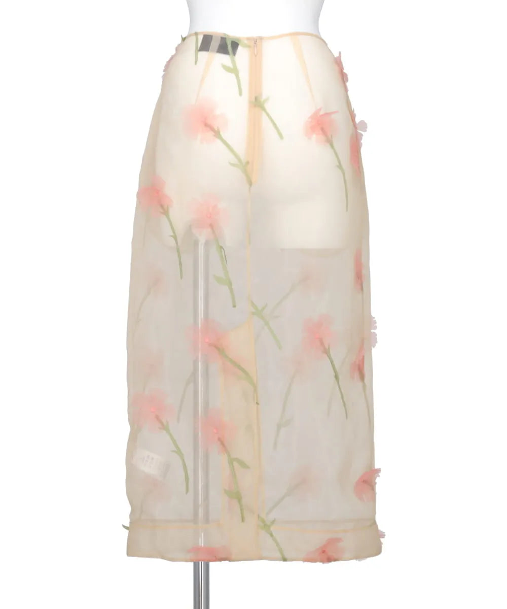 SHEER ORGANZA PENCIL SKIRT