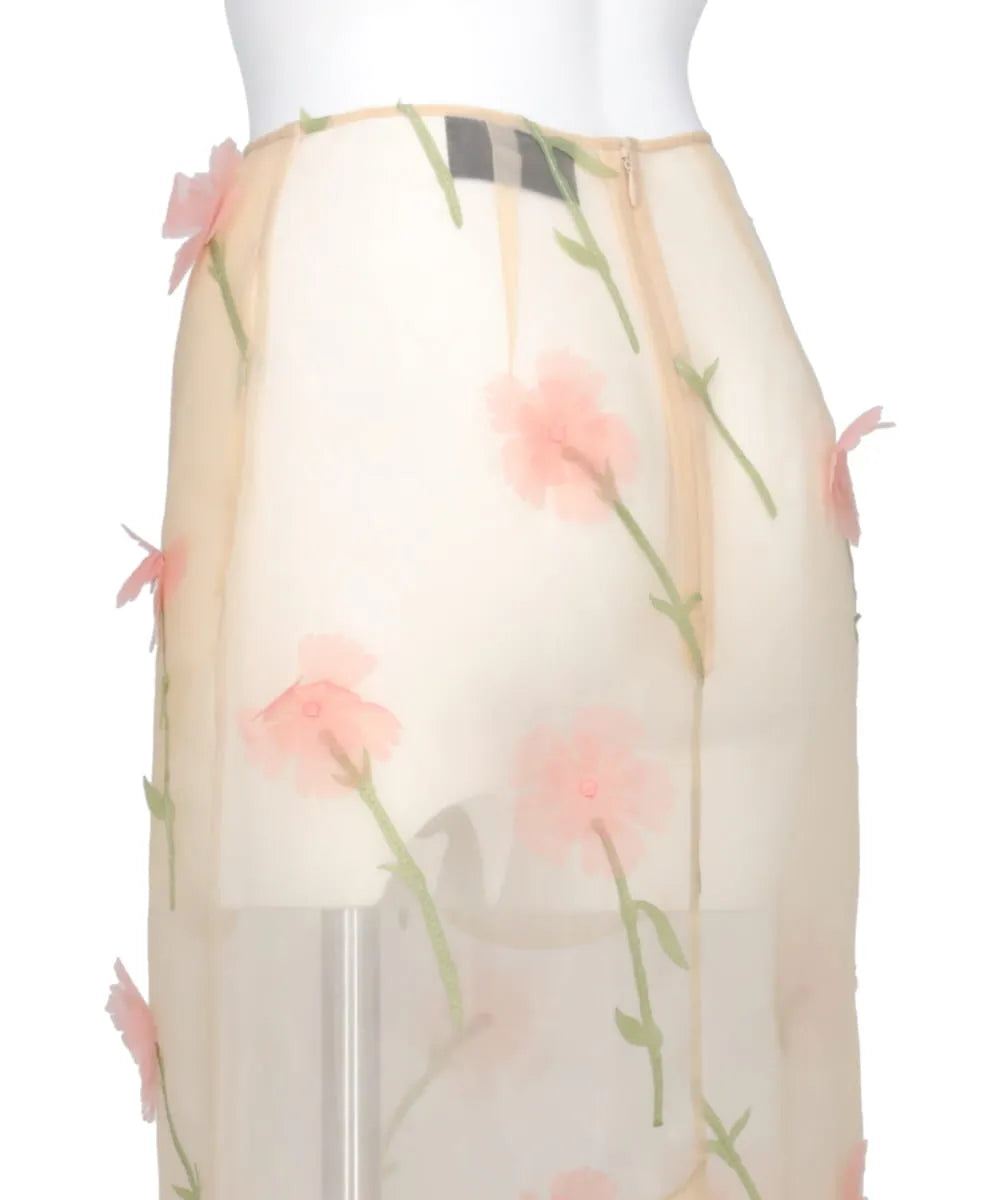 SHEER ORGANZA PENCIL SKIRT