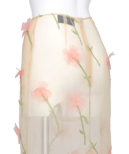 SHEER ORGANZA PENCIL SKIRT