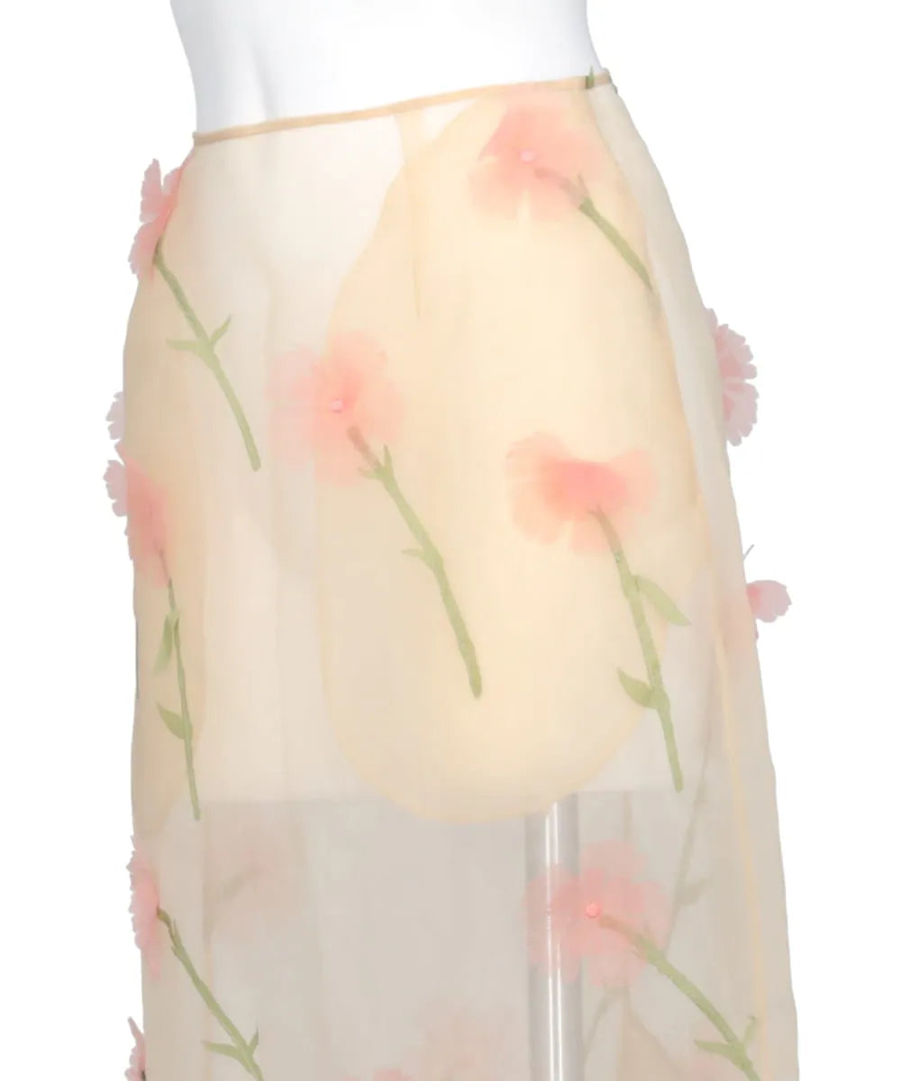 SHEER ORGANZA PENCIL SKIRT