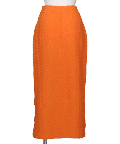 SHIRRING JERSEY JACQUARD PENCIL SKIRT