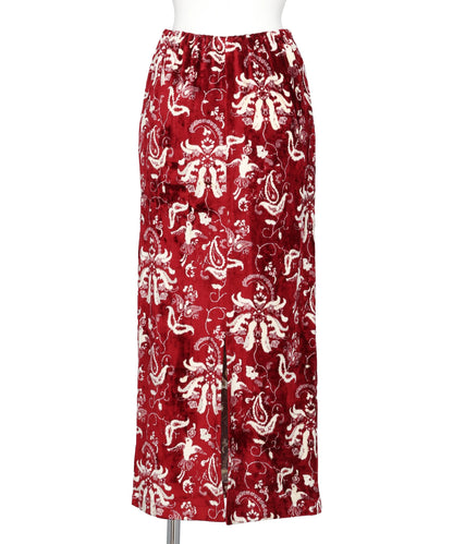 VELOUR JERSEY I-LINE SKIRT