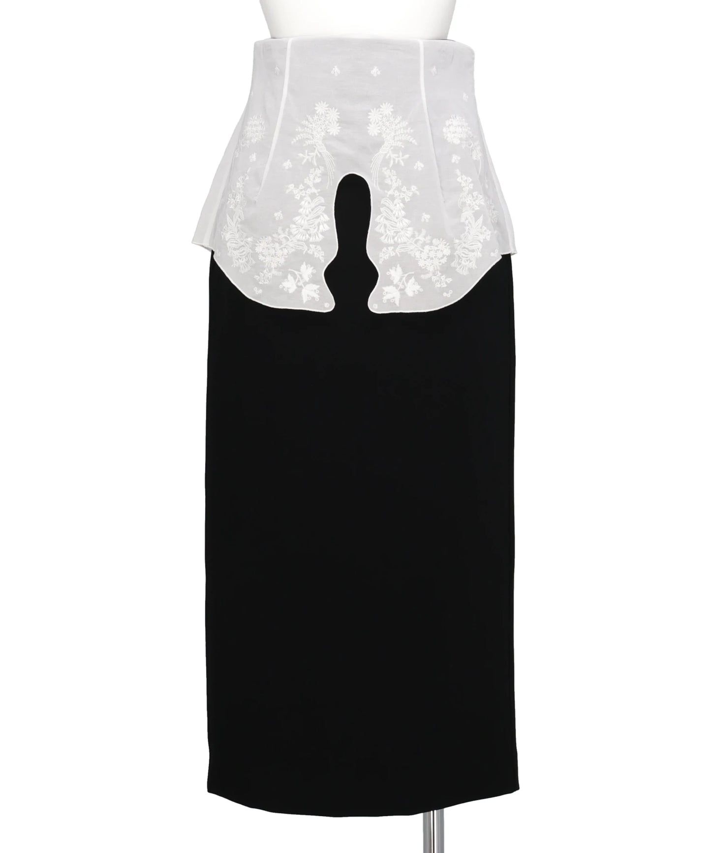 TRIACETATE GEORGETTE EMBROIDERYPEPLUM SKIRT