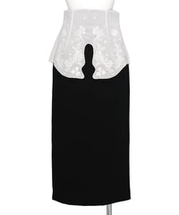TRIACETATE GEORGETTE EMBROIDERYPEPLUM SKIRT