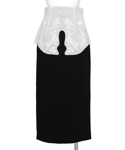 TRIACETATE GEORGETTE EMBROIDERYPEPLUM SKIRT