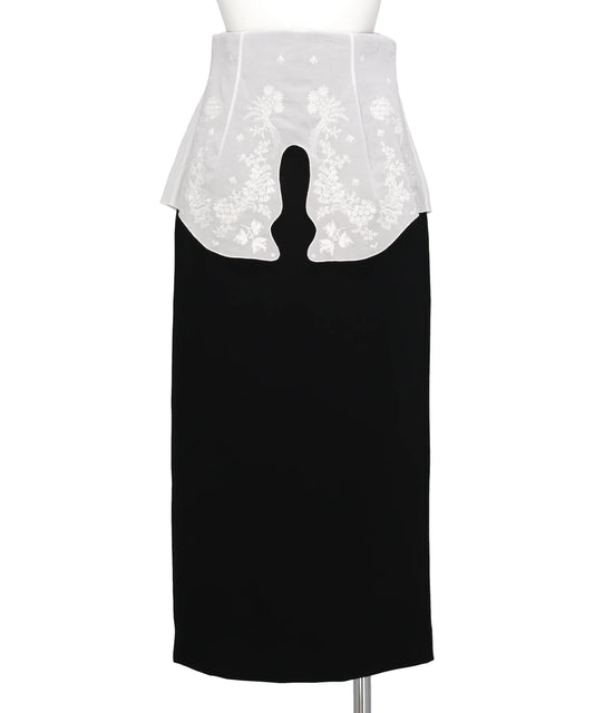 TRIACETATE GEORGETTE EMBROIDERYPEPLUM SKIRT