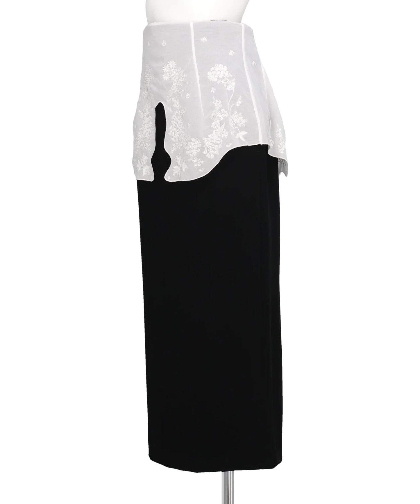 TRIACETATE GEORGETTE EMBROIDERYPEPLUM SKIRT