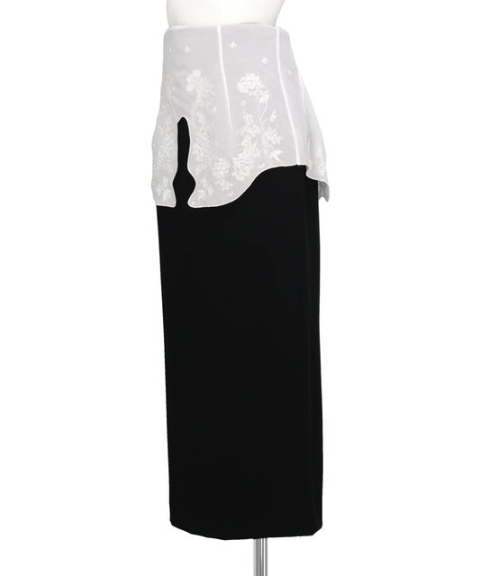 TRIACETATE GEORGETTE EMBROIDERYPEPLUM SKIRT