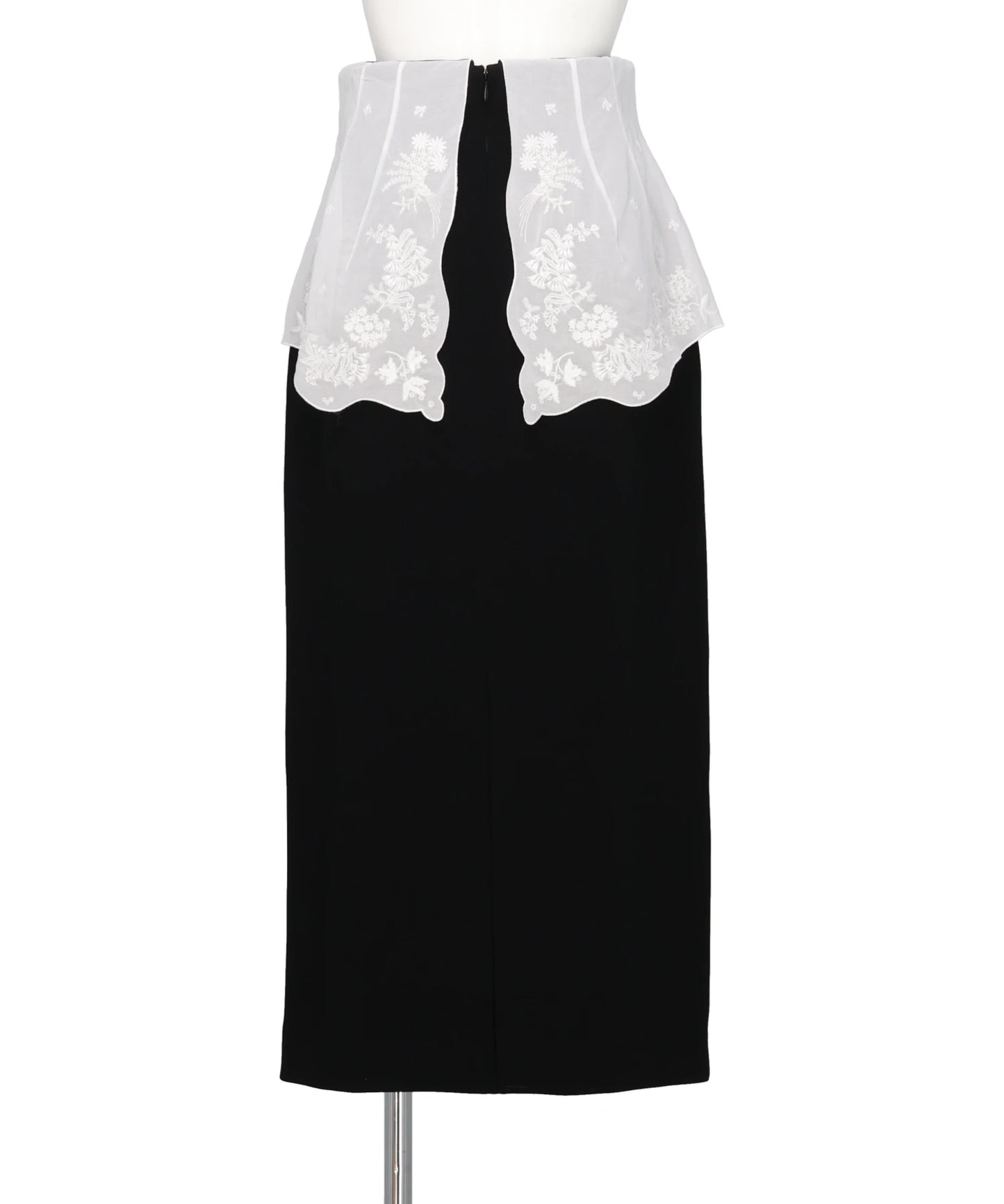 TRIACETATE GEORGETTE EMBROIDERYPEPLUM SKIRT