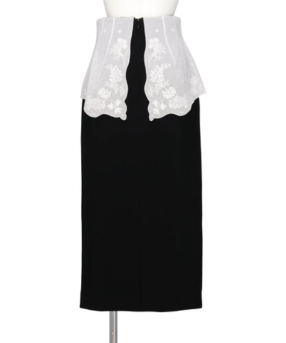 TRIACETATE GEORGETTE EMBROIDERYPEPLUM SKIRT