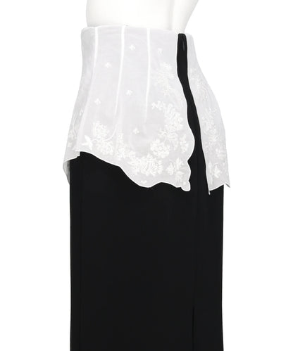 TRIACETATE GEORGETTE EMBROIDERYPEPLUM SKIRT