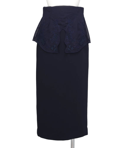 TRIACETATE GEORGETTE EMBROIDERYPEPLUM SKIRT