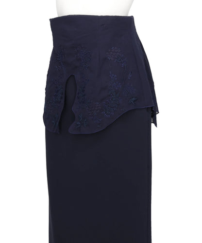 TRIACETATE GEORGETTE EMBROIDERYPEPLUM SKIRT