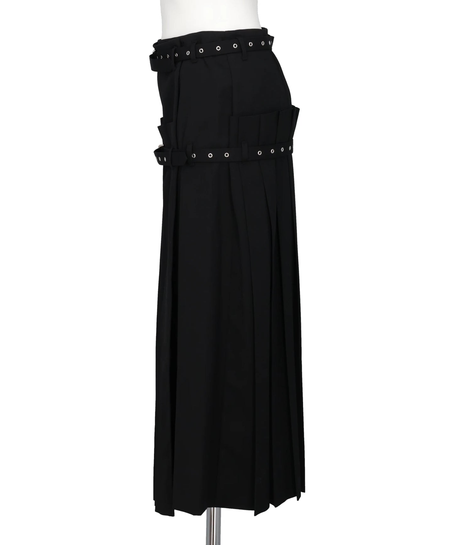 PLEATED WRAP MIDI SKIRT