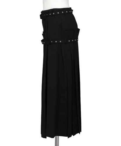 PLEATED WRAP MIDI SKIRT