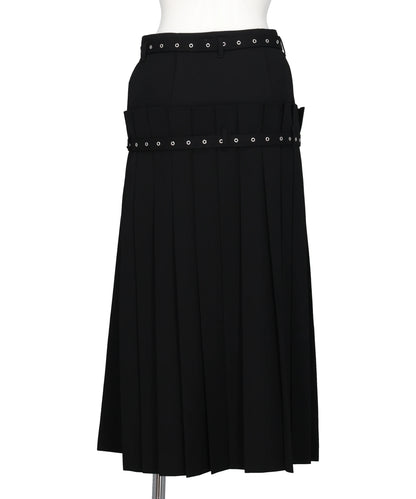 PLEATED WRAP MIDI SKIRT