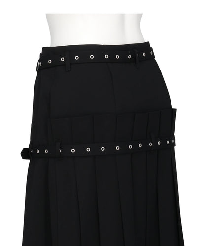 PLEATED WRAP MIDI SKIRT