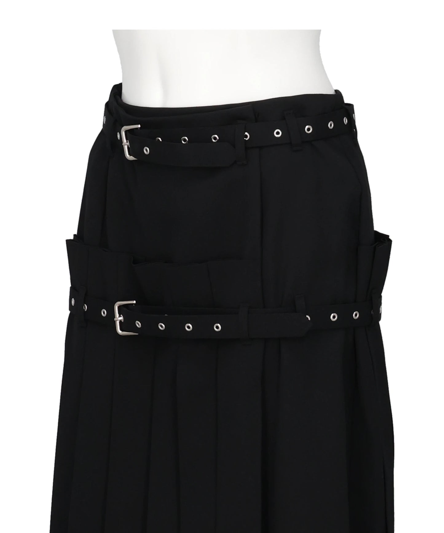 PLEATED WRAP MIDI SKIRT