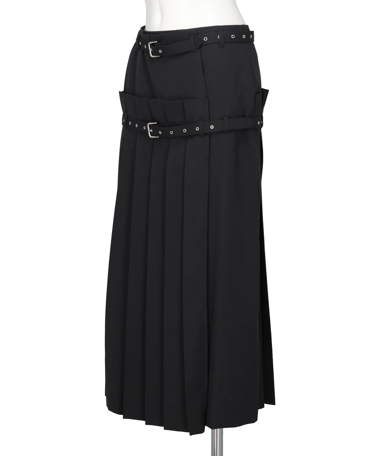 PLEATED WRAP MIDI SKIRT