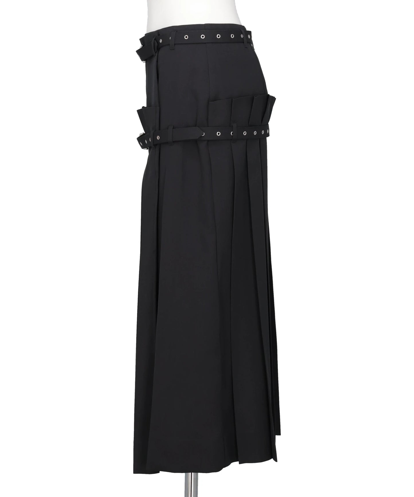 PLEATED WRAP MIDI SKIRT