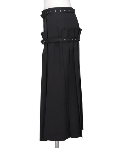 PLEATED WRAP MIDI SKIRT