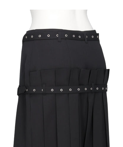 PLEATED WRAP MIDI SKIRT