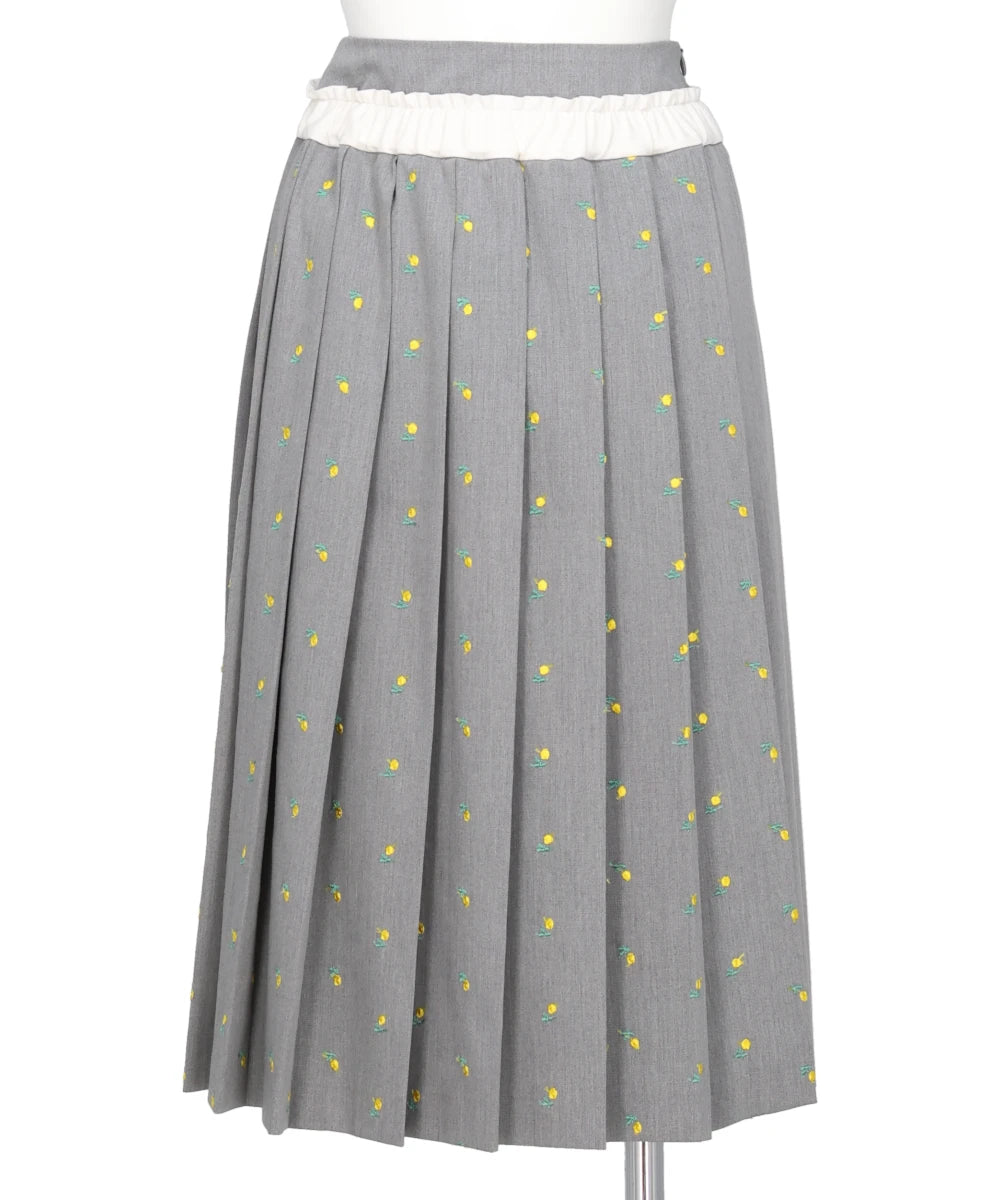 naokitomizuka(ナオキトミズカ) FLOWER EMBROIDERY PLEATED SKIRT