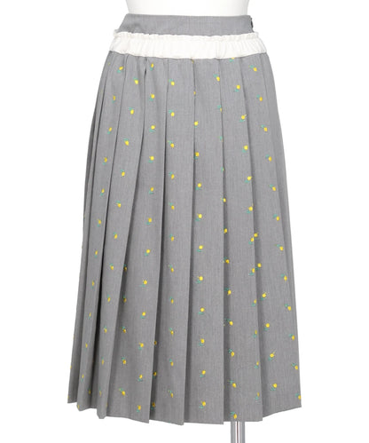 naokitomizuka(ナオキトミズカ) FLOWER EMBROIDERY PLEATED SKIRT