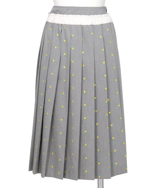 naokitomizuka(ナオキトミズカ) FLOWER EMBROIDERY PLEATED SKIRT