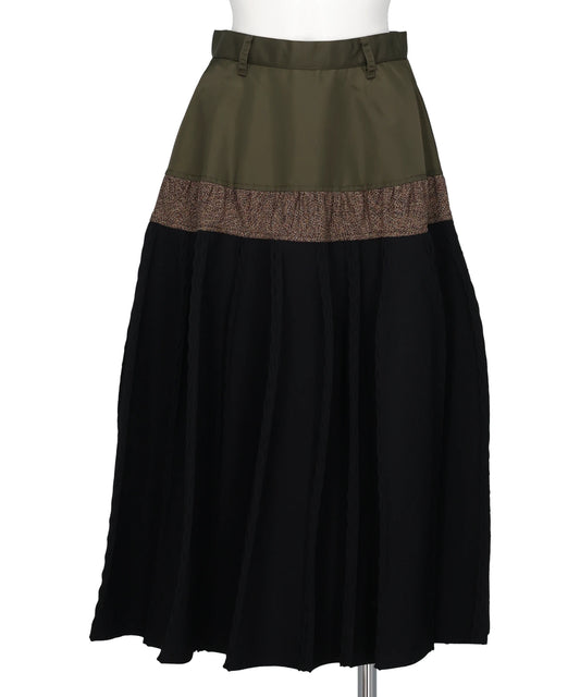 スカート 2021 Ikkuna Combination Skirt ODAKHA(オダカ)COMBINATION PLEATED BLACK SKIRT – MIDWEST
