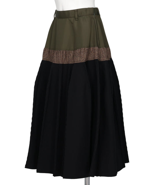 COMBINATION PLEATED TWEED SKIRT