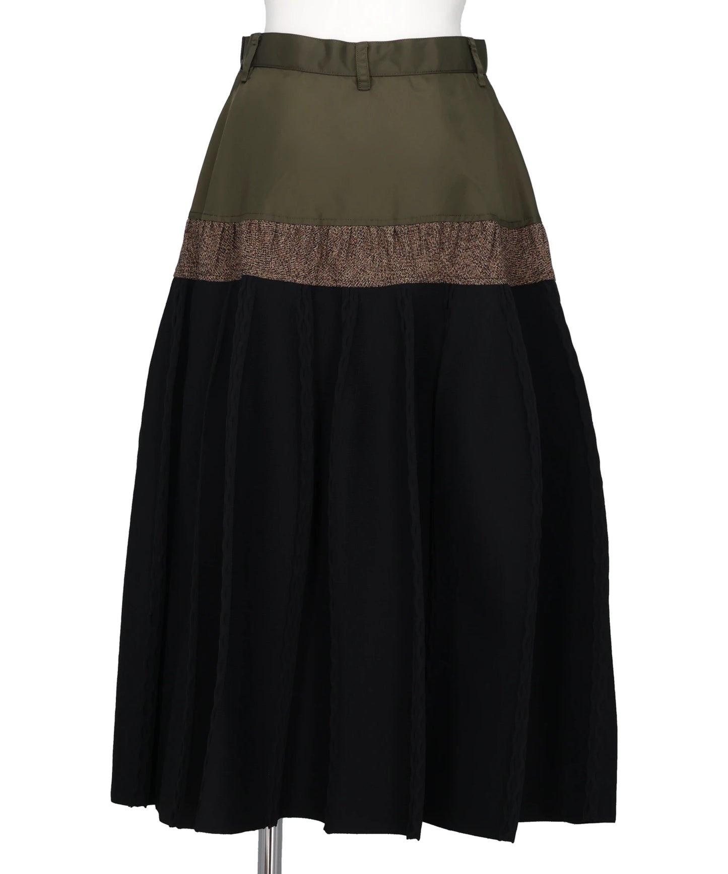 COMBINATION PLEATED TWEED SKIRT