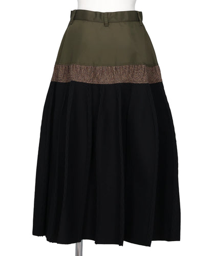 COMBINATION PLEATED TWEED SKIRT