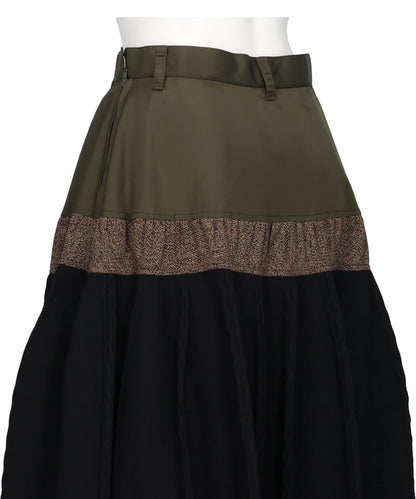 COMBINATION PLEATED TWEED SKIRT