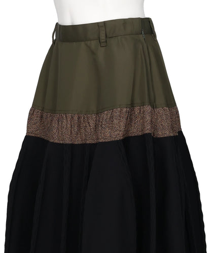 COMBINATION PLEATED TWEED SKIRT