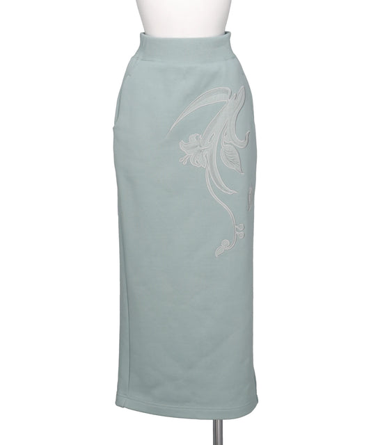 Mame Kurogouchi(マメクロゴウチ) 2026SS FLORAL EMBROIDERY SWEAT SKIRT  MM26SS-JS086