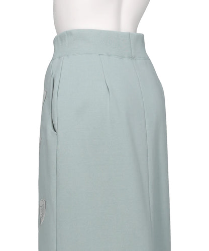 FLORAL EMBROIDERY SWEAT SKIRT