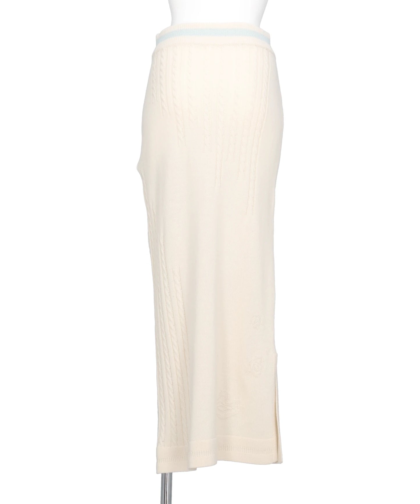 3D FLORAL MOTIF KNIT SKIRT