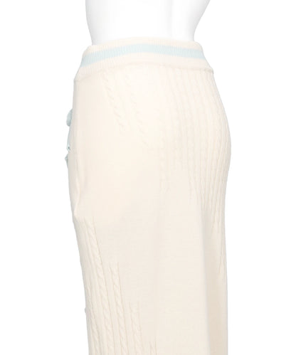 3D FLORAL MOTIF KNIT SKIRT