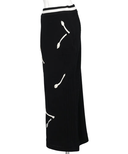 3D FLORAL MOTIF KNIT SKIRT