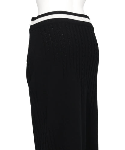 3D FLORAL MOTIF KNIT SKIRT